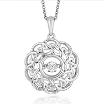 Enchanted Disney 1.02 Ct Diamond Accent Merida Dancing Silver Pendant Necklace - £144.95 GBP