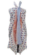 Hand Block Print Voile Soft Cotton Sarong Long Scarf Fashion Beach Cover up Boho - £16.87 GBP