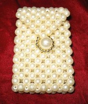 Cute Vintage Pearl &amp; Gold Lipstick Pocket Purse Case - $18.50