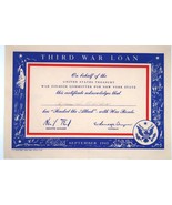 Vtg WW2 American 3rd War Loan Sept 1943 Graphic Art work Patriotic Rare ... - $29.99