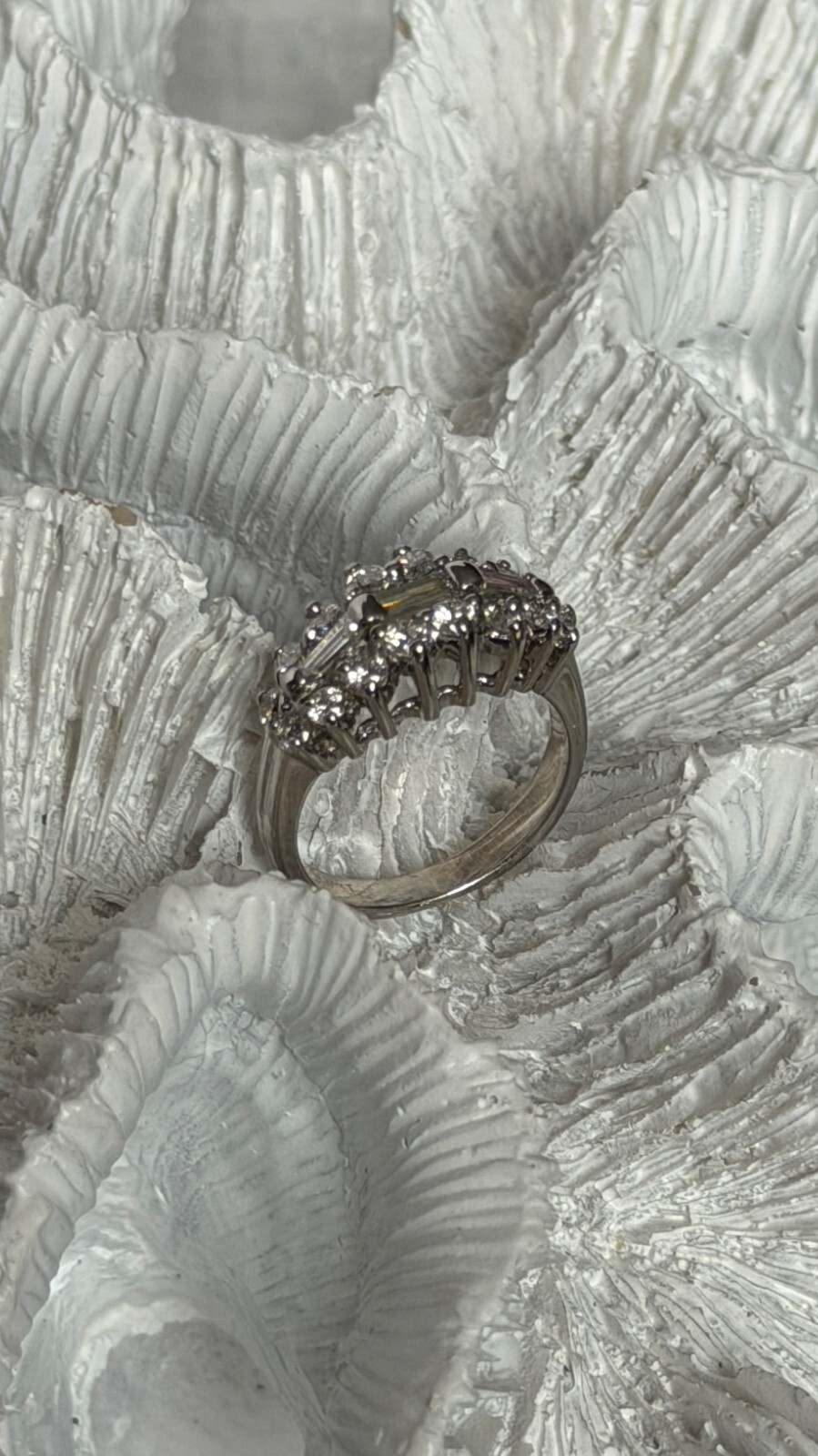 14K White Gold Diamond 0.80 carats Ring Size 4 Item image 13
