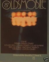 1987 Oldsmobile Full Line Brochure - 98 Regency, Cutlass, Toronado, Delta 88 - $10.00