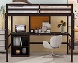 Merax Loft Bed Twin with Desk and Storage, Wooden Bed Frame with Conveni... - $665.99