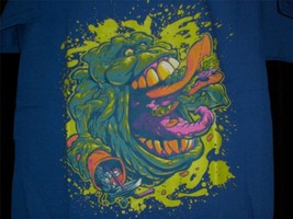 TeeFury Ghostbusters YOUTH LARGE &quot;Ugly Little Spud&quot; Glow in the Dark Shirt BLUE - £10.27 GBP