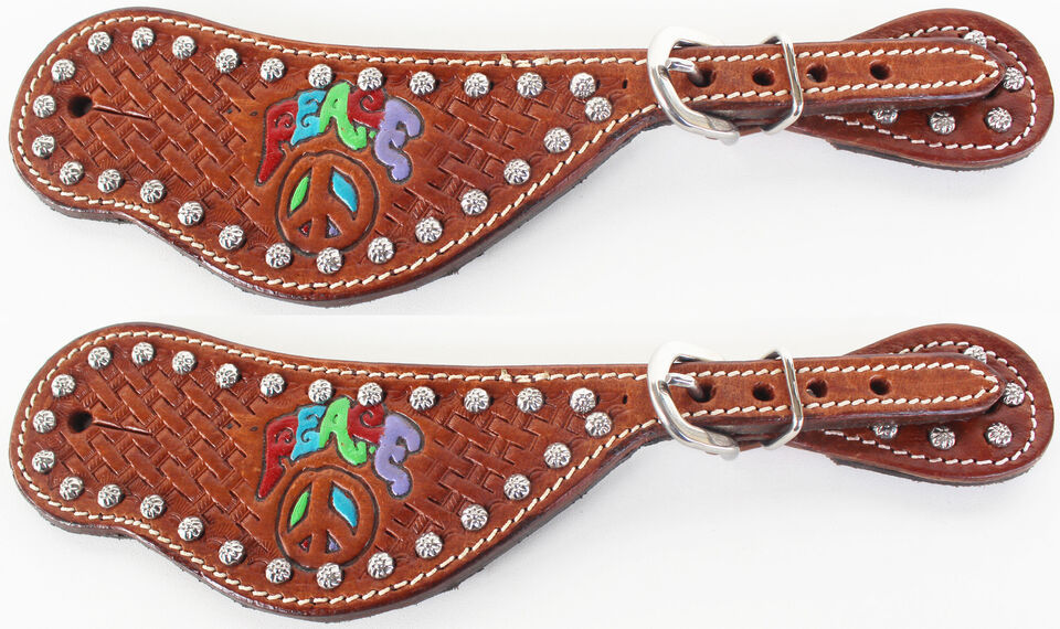 Horse Western Riding Cowboy Boots Leather Spur Straps Tack  7465 - $26.72
