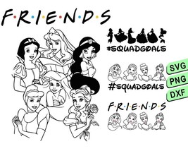 Disney Princess Friends Svg Png, Princess Svg Png, Princesses Friendship... - $1.79
