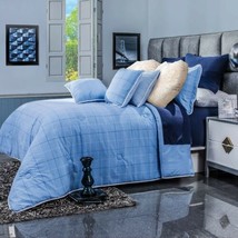 Eleganza Checkered Reversible Comforter And Sheet 10 Pcs Full Size 100% Cotton - £146.50 GBP