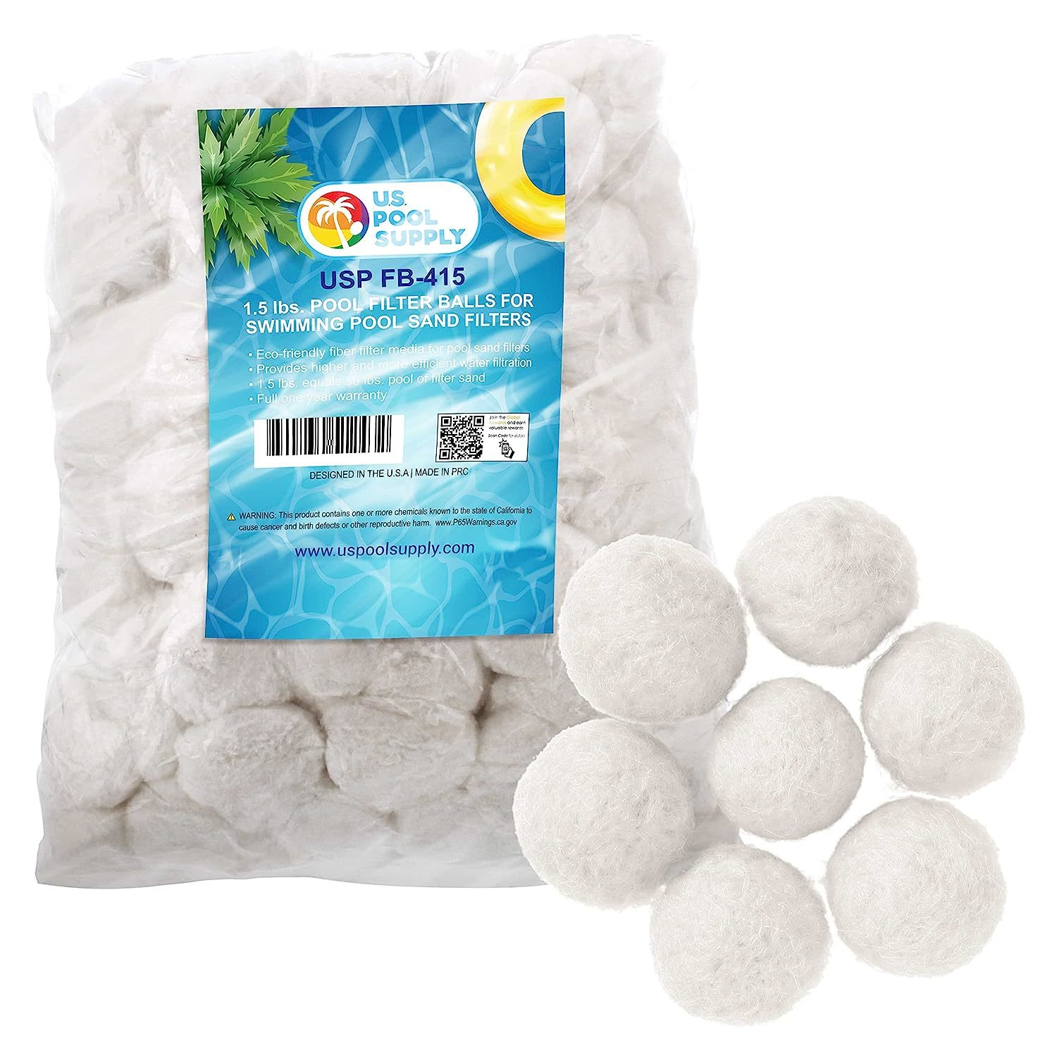 Primary image for 1.5 Lbs Pool Filter Balls - Eco-Friendly Fiber Filter Media For Swimming Pool Sa