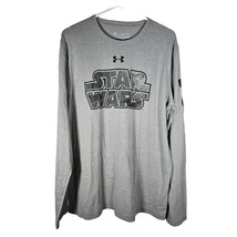 Under Armour Star Wars Mens Long Sleeve Shirt Sz M Gray Black Logo Sleev... - $21.99