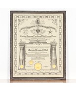 1929 Freemason Masonic Degree Certificate in Frame Gorgeous Memorabilia - $359.81 CAD