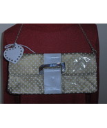 Roberta Gandolfi Patent Leather Gold & White Clutch Purse Polka Dot Bag - £27.67 GBP