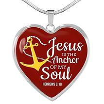 Express Your Love Gifts Jesus is Anchor to My Soul Hebrews Necklace Engraved 18k - £55.34 GBP