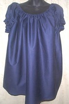 NAVY  BLUE Renaissance CIVIL WAR CHEMISE peasant blouse - $35.00