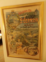 orig Vintage Framed Poster Francisco Tamagno St. Germain En Laye 32&quot;x44&quot; 1902 VG - £644.37 GBP