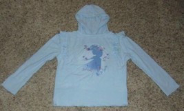 Girls Shirt Disney Frozen D-Signed Blue Long Sleeve Hooded Shirt $34 NEW... - $16.83