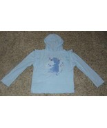 Girls Shirt Disney Frozen D-Signed Blue Long Sleeve Hooded Shirt $34 NEW... - $16.83