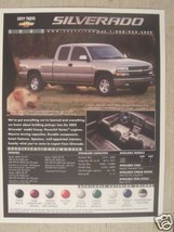 2002 Chevrolet Silverado Brochure - Specifications Sheet - $10.00