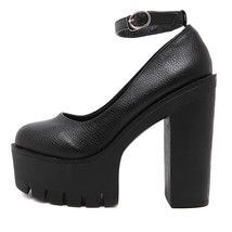  Women&#39;s Shoes Fashion Low-Cut Shoes Black And White Buckle Chunky Heel Women&#39;s  - £44.88 GBP