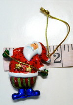 Santa Claus Glitter and Stars Small Ornament   - $3.91