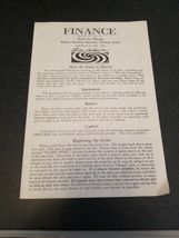 Vintage Finance and Fortune Board Game by Parker Brothers 1962 replaceme... - €6,80 EUR