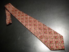 A Rogers Neck Tie Sailboats Red Background with Repeating Sailboats Gold... - £8.63 GBP