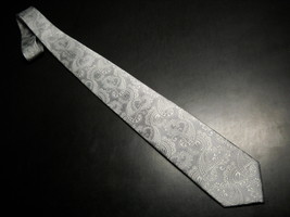 English Laundry Neck Tie Silk Paisley in Silvers - £8.68 GBP