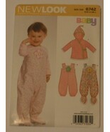 New Look Sewing Pattern # 6742 Babies 4 Sizes in 1 One Piece Pajamas Coat - $4.99