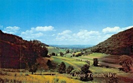 TOMAH WISCONSIN~GREETINGS FROM~GILT LETTERED POSTCARD - $7.53
