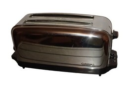 Retro Style Cuisinart Chrome 4 Slice Longslot / Wideslot Toaster CPT-90 WORKS! - £22.13 GBP