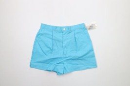 NOS Vintage 90s Streetwear Womens Size 10 Pleated Chino Shorts Cotton Blue USA - £31.12 GBP