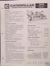 1985 Caterpillar 3512 Marine Diesel Engine Specs Brochure - $10.00