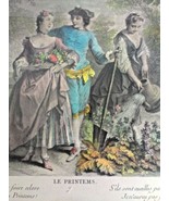 Nicolas Lancret LE PRINTEMS Hand Colored DE LARMESSIN French Seasons Art... - $135.82 CAD