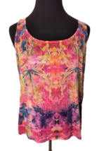 Lane Bryant Sleeveless Top Women&#39;s Size 14/16 Sunset Colors Sequins  Linen Blend - £11.98 GBP