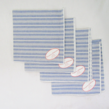 Designers Collection Beachfront Stripe Blue Cotton 4-PC Napkin Set - $20.00