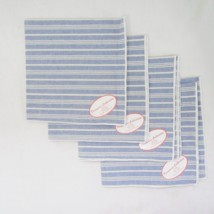 Designers Collection Beachfront Stripe Blue Cotton 4-PC Napkin Set - £15.93 GBP