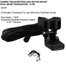 GARMIN TRANSOM/TROLLING MOTOR MOUNT DUAL BEAM TRANSDUCER 8 PIN Max Depth... - $74.35
