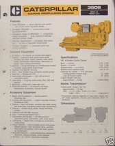 1984 Caterpillar 3508 Marine Diesel Engine Brochure 600hp - $10.00