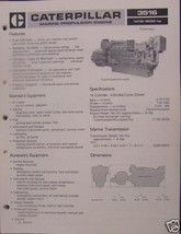 1982 Caterpillar 3516 Marine Propulsion Diesel 69.0L Brochure 1410-1600 hp - £8.04 GBP