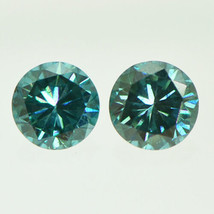 Round Shape Diamond Pair Fancy Green Color Loose Natural Enhanced VS1 0.84 TCW - £461.05 GBP