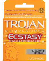 &#39;trojan Ultra Ribbed Ecstasy Condoms - Box Of 3 - $13.99