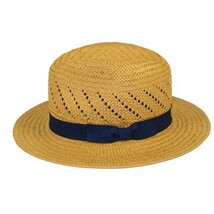 Men's Summer Hat By Broner Woven Straw Style Safari RAMBLER 88-236 Khaki/Navy image 3