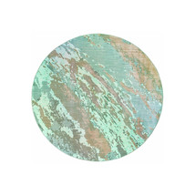 HomeRoots 8 ft. Round Blue &amp; Gray Abstract Impasto Area Rug - $11,147.91 MXN
