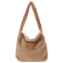 Women&#39;s Bag Winter Warm  Totes Cute Love Heart Print Soft Plush  Bags Female Sho - £44.80 GBP