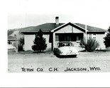 RPPC Jackson Wyoming WY - Teton County Courthouse w Car UNP Postcard T12 - £14.96 GBP