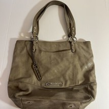 B Makowsky Handbag Shoulder Tote Purse A212546 Beige Vintage 16”x13” Gli... - £18.45 GBP