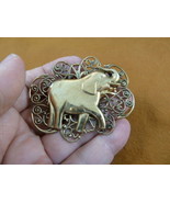 (b-ele-175) Elephant filigree brass pin pendant elephants zoo safari Rep... - $372.91 MXN