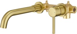 Yardmonet Solid Brass Wall Mount Faucet For Bathroom Sink,, In Valve Included - £74.72 GBP