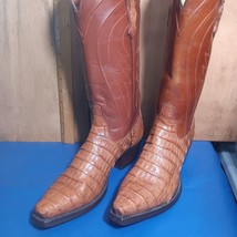 Womens cowboy boots custom br corded croc  sz: 7.5 B  item: p450 - £252.81 GBP