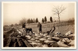 RPPC Occupational Road Crew Workers Laying Out Roadway Real Photo Postcard V29 - £15.94 GBP