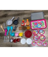 Vintage 35 PC Battat Play Circle Kids Kitchen Play Food Cook Set + Unbranded! - $32.62